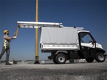 Utility Vehicle with Ladder Racks - Industrial Electric Vehicles